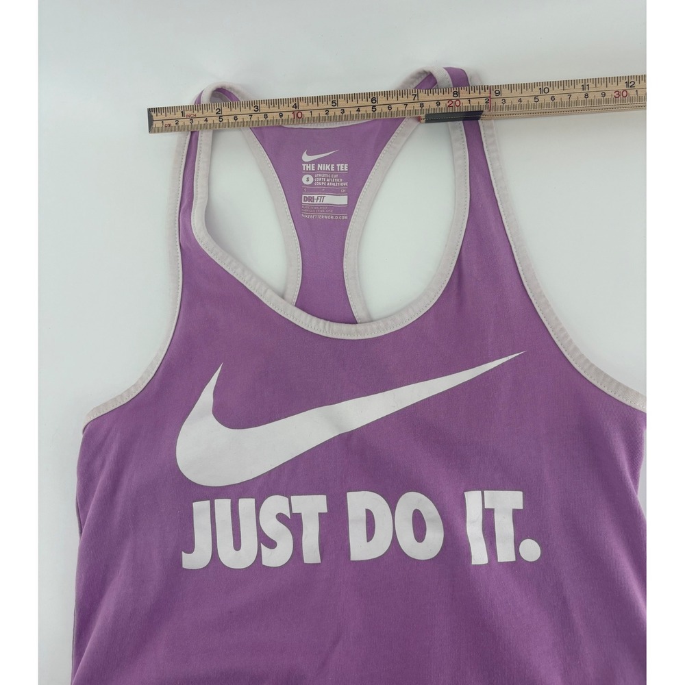 Nike Women Purple Just Do It Dri-Fit Racerback Tank Top Vintage Y2K Small - Picture 4 of 6